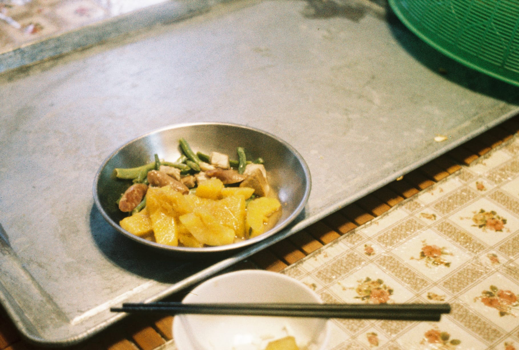 This is some cooked butternut squash grown from 奶奶's own garden. She worked on the family farm in Taishan, Guangzhou, China for her entire life up until immigrating to the U.S. nearly 30 years ago. On the farm, she tended to livestock and grew grains to sell to the town, helping her family make a living. Though we can buy the same vegetables in store now, and I'm sure it would be cheaper too, this is her way of connecting to home, her 老家 (lao jia). I'm impressed that this yearning for familiarity transcends distance, nearly 8,000 miles to be exact. And I am grateful I become connected to my ancestors in this way.